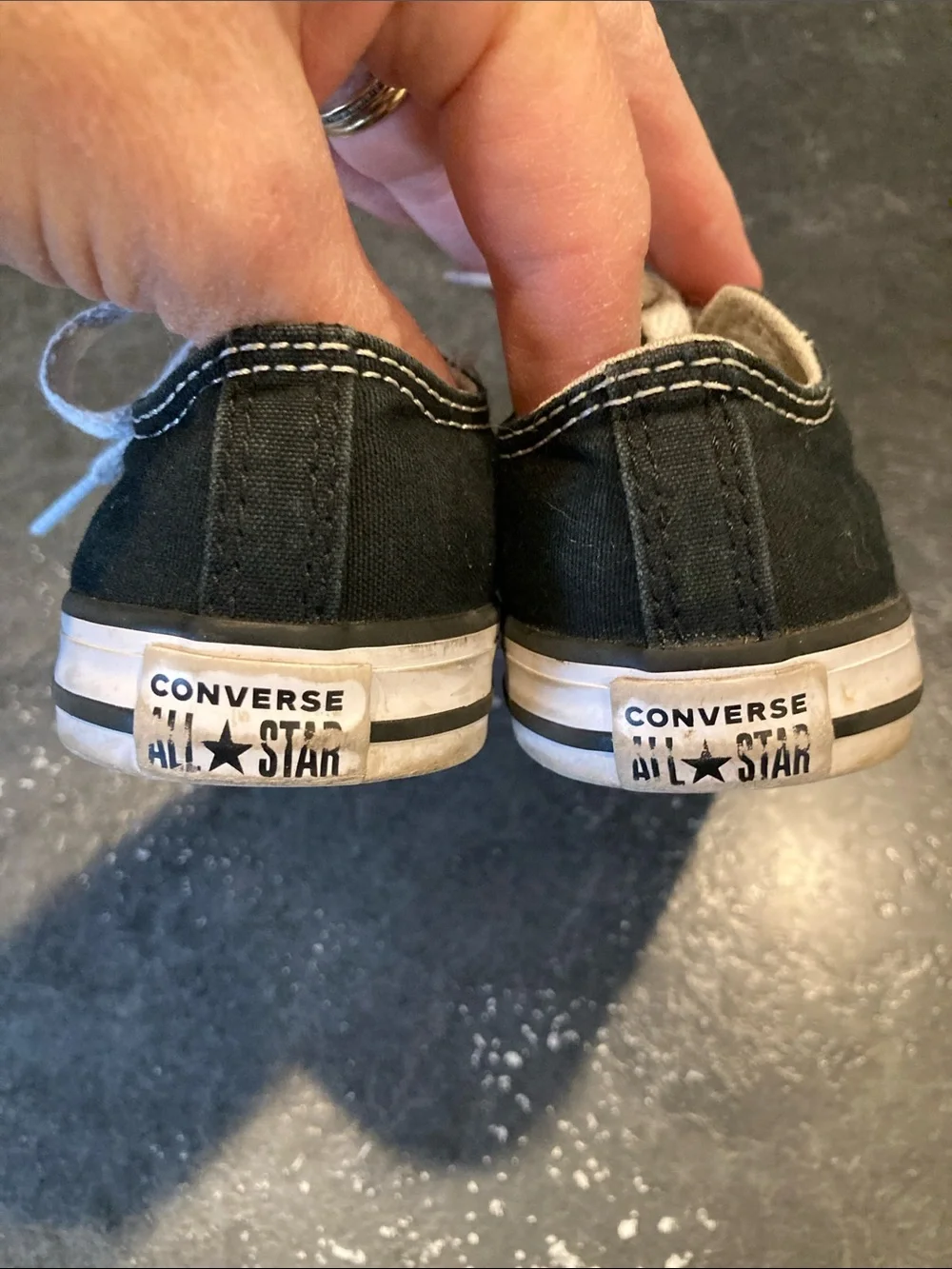 Boys Converse All Star black low top sneakers size 8